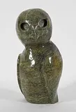Bill Nasogaluak, Untitled - Glaring Owl, 2007, green stone carving
