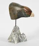 Bill Nasogaluak, Untitled - Eagle Bust, 2015, stone and bone carving
