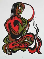 Daphne Odjig, The Squaw Man #6/60, 1975, colour silkscreen on paper