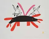 Jessie Oonark, Whales #41/44, 1972, colour stonecut and stencil on paper