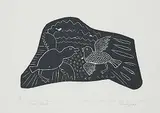 Josie Papialuk, Mother and Baby Bird #34/45, 1975, stonecut on paper