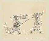 Kovinaktilliak Parr, Kayakmen #3/50, 1973, etching on paper