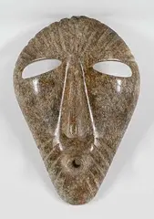 David Ruben Piqtoukun, Untitled - Whistling Mask, 2005, brown stone mask