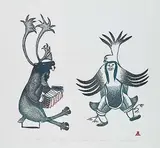 Lipa Pitsiulak, Shaman's Costume #18/50, 1984, colour stonecut on paper