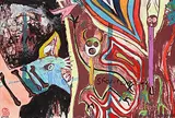 Jane Ash Poitras, Untitled - Spirits #2/14, 1997, mixed media on print on paper