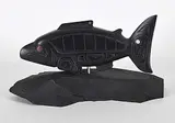 Glen Pollard, A Salmon, argillite, bone and shell carving