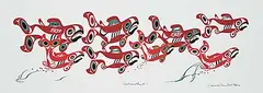 Mark Preston, Salmon People #72/200, 2007, colour silkscreen on paper