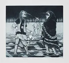Michael Robert Robinson, Valley of the Souls #32/99, colour etching on paper