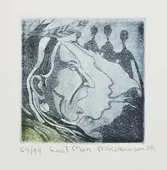 Michael Robert Robinson, Last Man #54/99, colour etching on paper