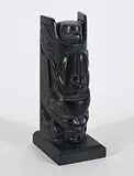 Chris Russ, Untitled - Totem of Figures and Faces, argillite carving