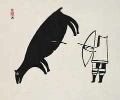 Lissie Saggiak, Memories of the Hunt #34/40, 1966, stonecut on paper