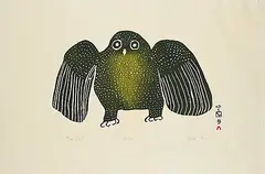 Pauta Saila, Owl #39/50, 1964, colour stonecut on paper