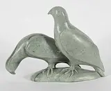 Alec Sala, Untitled - Two Birds, 1988, green stone carving