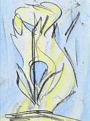 Joseph Sanchez, Dancing with the Light, 2019, acrylic and conte on paper