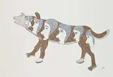 Simon Tookoome, Untitled - Beast Transformation, pastel and coloured pencil on paper