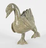 Pudlalik Shaa, Untitled - Dancing Bird, green stone carving
