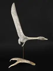 Ian Shantz, Untitled - Flying Canada Goose, bone carving
