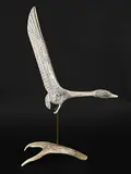 Ian Shantz, Untitled - Flying Canada Goose, bone carving