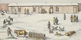 Henry Standing Alone, Interior - Old Fort Calgary, 1879 #8/99, 1984, handcoloured lithograph on paper