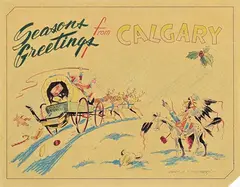 Gerald T. Tailfeathers, Seasons Greetings from Calgary, coloured pencil on paper