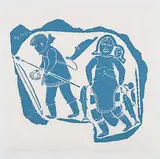 Joe Talirunili, Family #27/30, 1964, stonecut on paper