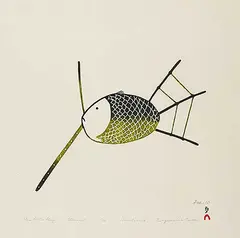 Ningeokuluk Teevee, This Little Guy #1/50, 2007, colour stonecut on paper