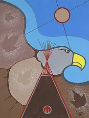 Roy Thomas, Untitled - Wings Over Camp, acrylic on paper
