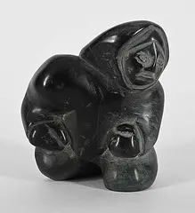 Paul Toolooktook, Untitled - Stern Kneel, black stone carving