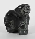 Paul Toolooktook, Untitled - Stern Kneel, black stone carving