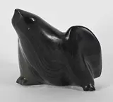 Caroline Tukallak, Untitled - Preparing for Take Off, black stone carving