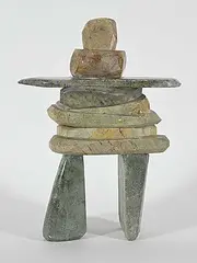 . Ulimaun, Untitled - Inukshuk, green stone carving