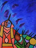 Jerry Whitehead, Guardian Eyes, 1995, acrylic on paper