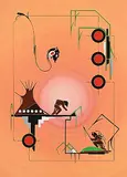 David B. Williams, Buffalo Dancers, 1983, gouache on paper