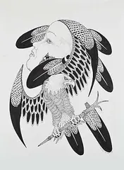 White Wolf, Untitled - Spirit Rising, 1993, ink on paper