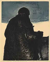 Captain Abraham Kean Awaiting the Return of the Lost Party #Artist's Proof by David Blackwood, 1965, colour etching on paper, sold Dec 2025