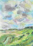 Alan Briks, Low Water, South Glenmore Park, gouache on paper