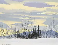 Leyda Campbell, Sunset, Northland, Whitehorse, Y.T., 1980, oil on canvas
