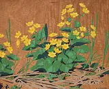 A. J. Casson, Untitled - Marsh Marigold Cowslip, colour silkscreen on wood veneer