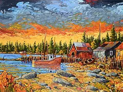 Voglers Cove N.S. by Rod Charlesworth, oil on canvas, sold Dec 2025
