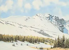 Earl Cummins, Untitled - South of Exshaw, watercolour on paper