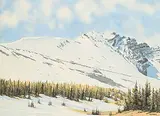 Earl Cummins, Untitled - South of Exshaw, watercolour on paper