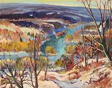 Ernest Alfred Dalton, Untitled - River Valley in the Winter, oil on wood board