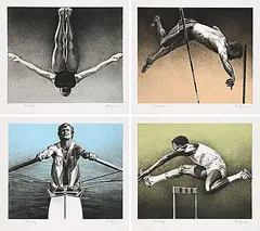 Ken Danby, Olympic Suite #Trial Proof, 1976, colour silkscreens on paper