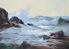 William Edward de Garthe, Untitled - Crashing Surf, 1986, oil on canvas