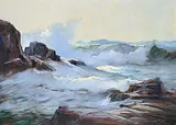 William Edward de Garthe, Untitled - Crashing Surf, 1986, oil on canvas