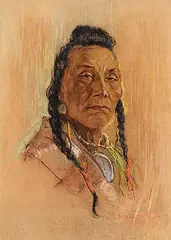 Nicholas Raphael de Grandmaison, Untitled - Man with Braids, pastel on paper