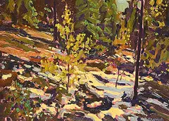 William Duma, Patches of Snow, oil on wood board
