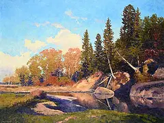 Chris S. Flodberg, Boulder Creek, Late Afternoon, 2015, oil on wood panel