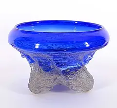 Marc Gibeau, Untitled - Face Series Bowl [Blue], 1990, glass