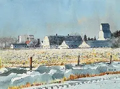 Martin Giesen, Ness's Dairy, 1988, watercolour on paper
